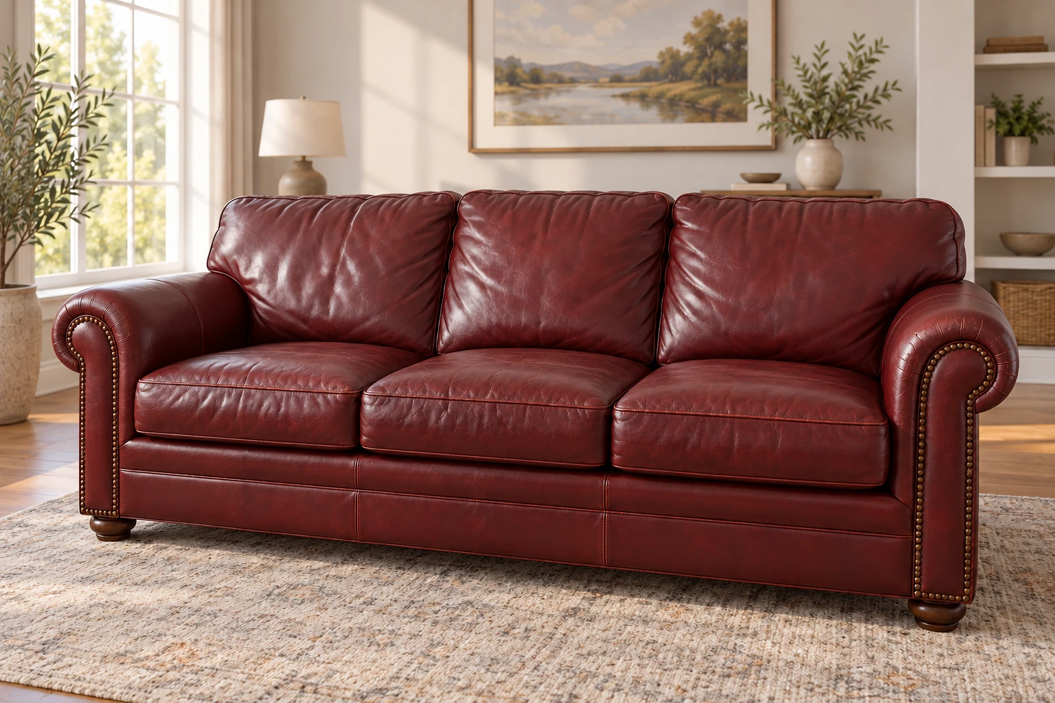Leather surface repair — after repair